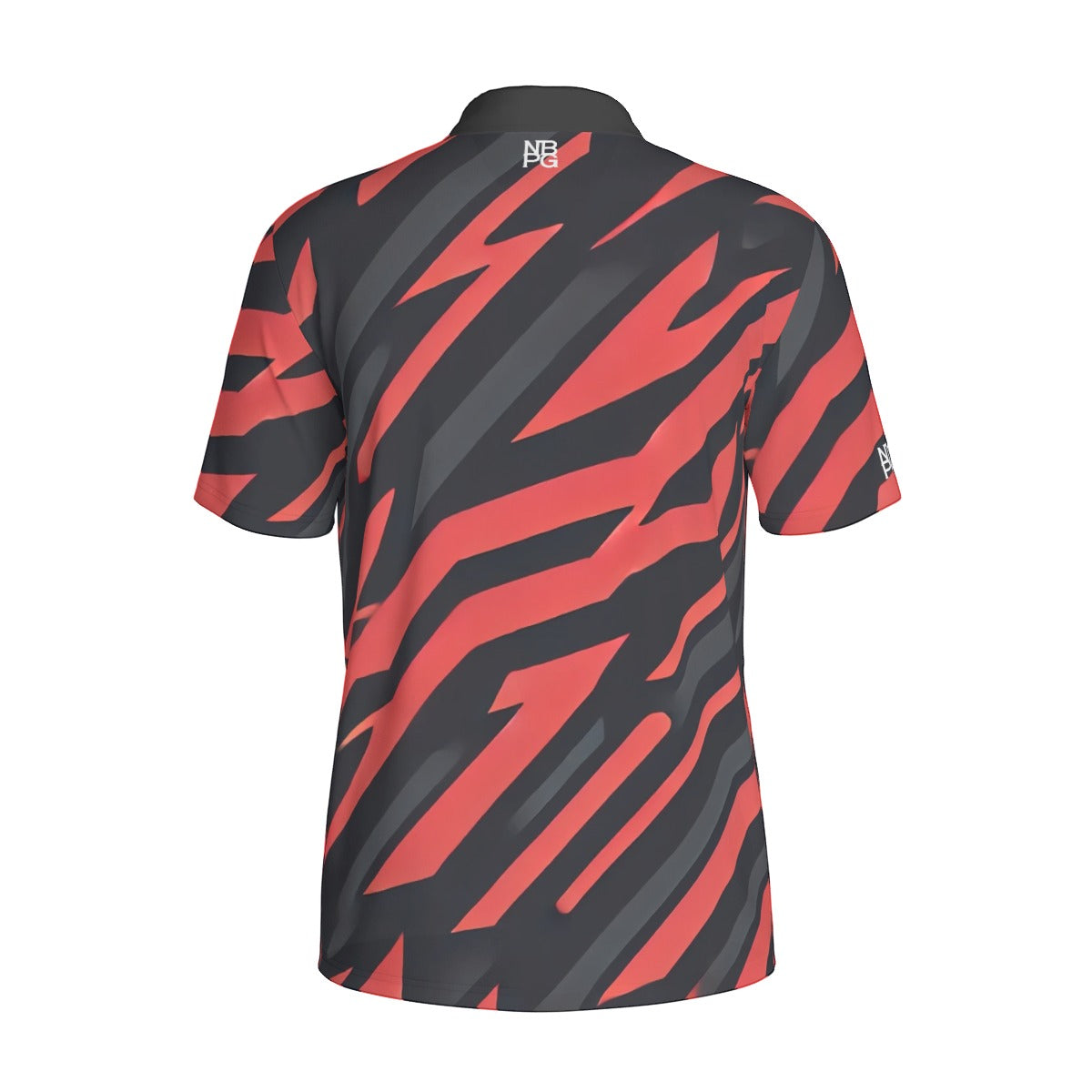 Red Tiger Polo shirt by Yoycol featuring a classic polo design with a vibrant red and tiger graphic print.