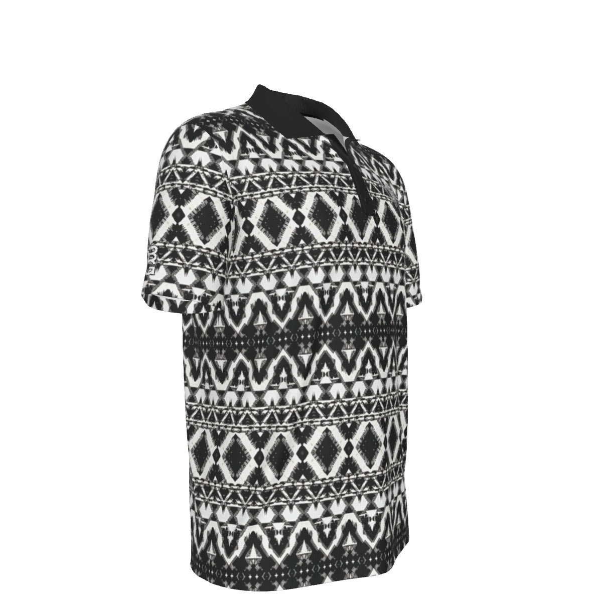 Black Mesa Golf Polo by Yoycol, men's short-sleeve polo shirt with a classic collar and button closure, in black fabric.