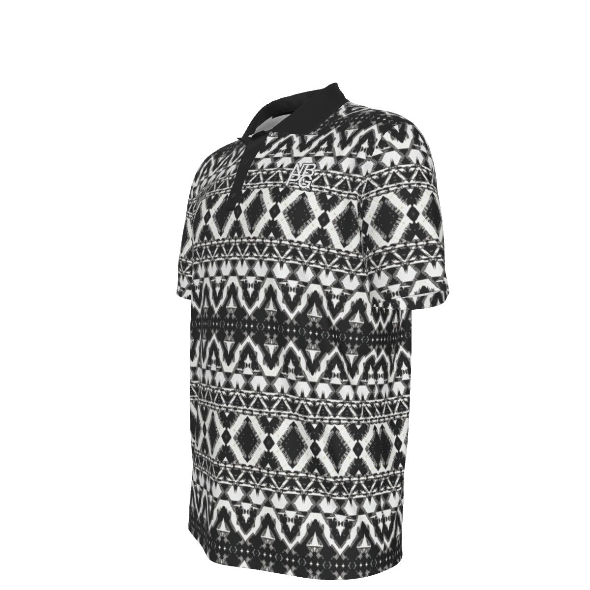 Black Mesa Golf Polo by Yoycol, men's short sleeve polo shirt with collar, black color, casual athletic golf apparel.
