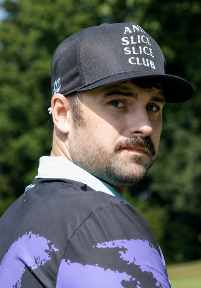 Yoycol Anti Slice Slice Club golf snapback hat with embroidered logo, adjustable brim, and stylish design.