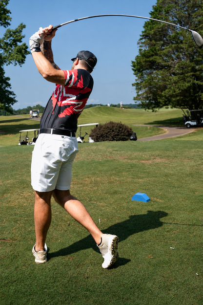 Black Yoycol After Hours Jazz Golf Polo featuring a stylish jazz-inspired design on a classic polo shirt.
