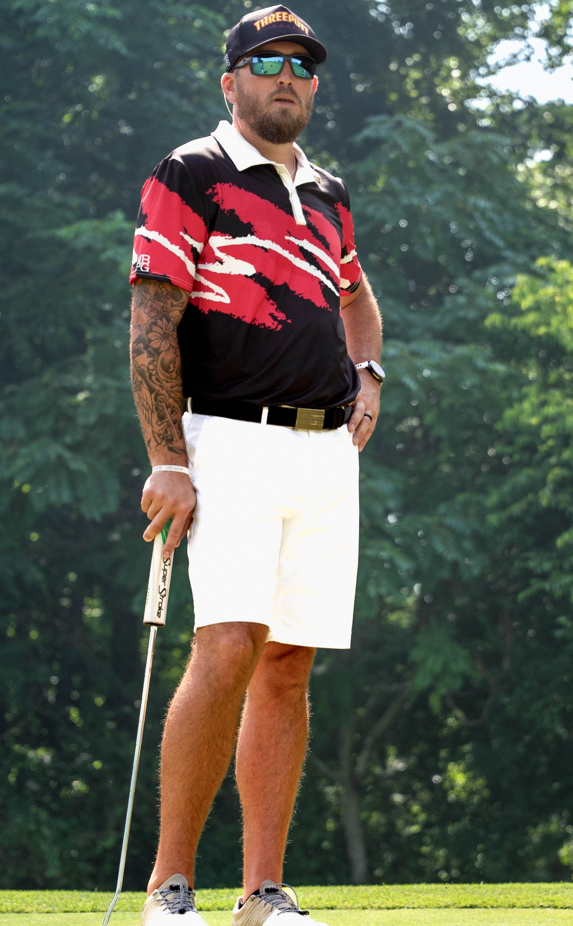 Black Yoycol After Hours Jazz Golf Polo with subtle jazz-inspired design, lightweight fabric, and classic fit for comfortable golfing style.