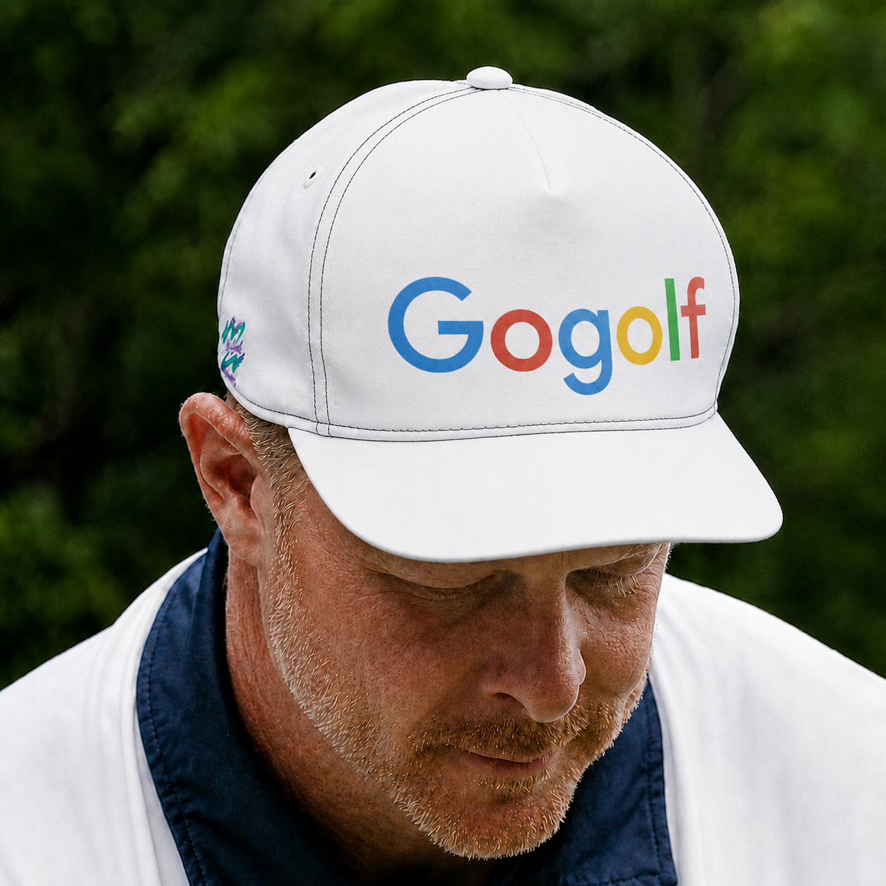 Yoycol Go Golf snapback hat with adjustable brim and embroidered logo, styled for casual golf and outdoor wear.