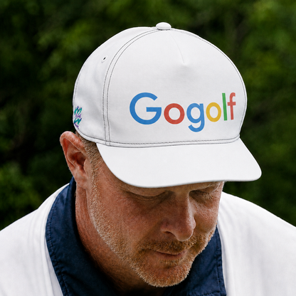 Yoycol Go Golf snapback hat with adjustable brim and embroidered logo, styled for casual golf and outdoor wear.