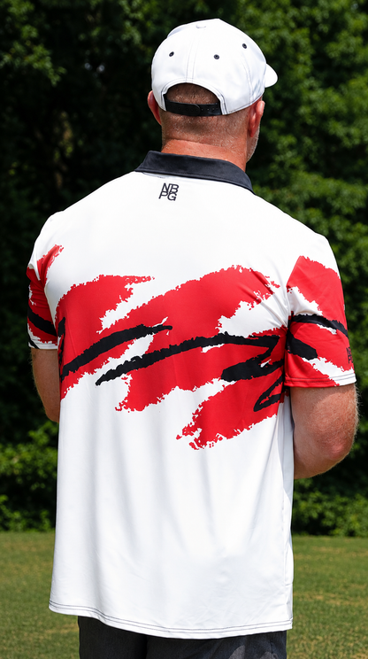 White Yoycol Clubhouse Jazz golf polo shirt with a classic design, perfect for casual and golf wear.