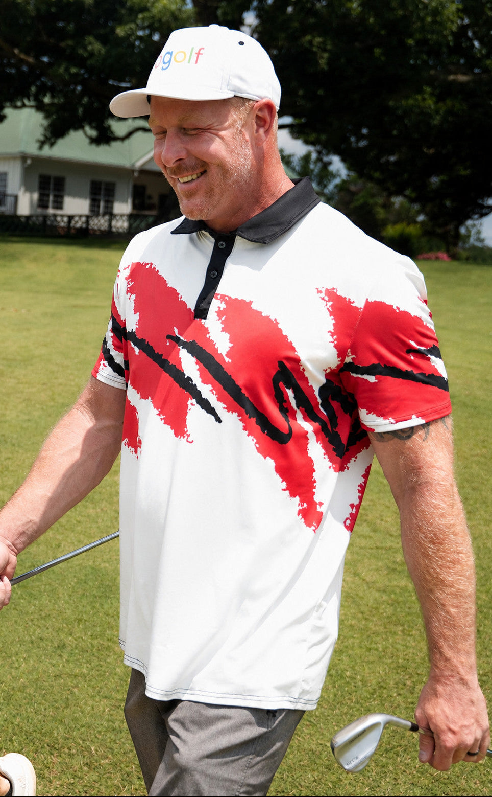White Yoycol Clubhouse Jazz Golf Polo shirt with a classic fit and breathable fabric, suitable for golf and casual wear.