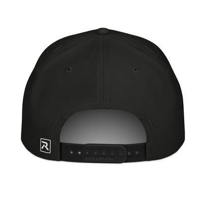 Black and white OB Golf Rope Hat with classic rope design, stylish cap by Not Bad Pretty Good, shown from the back.