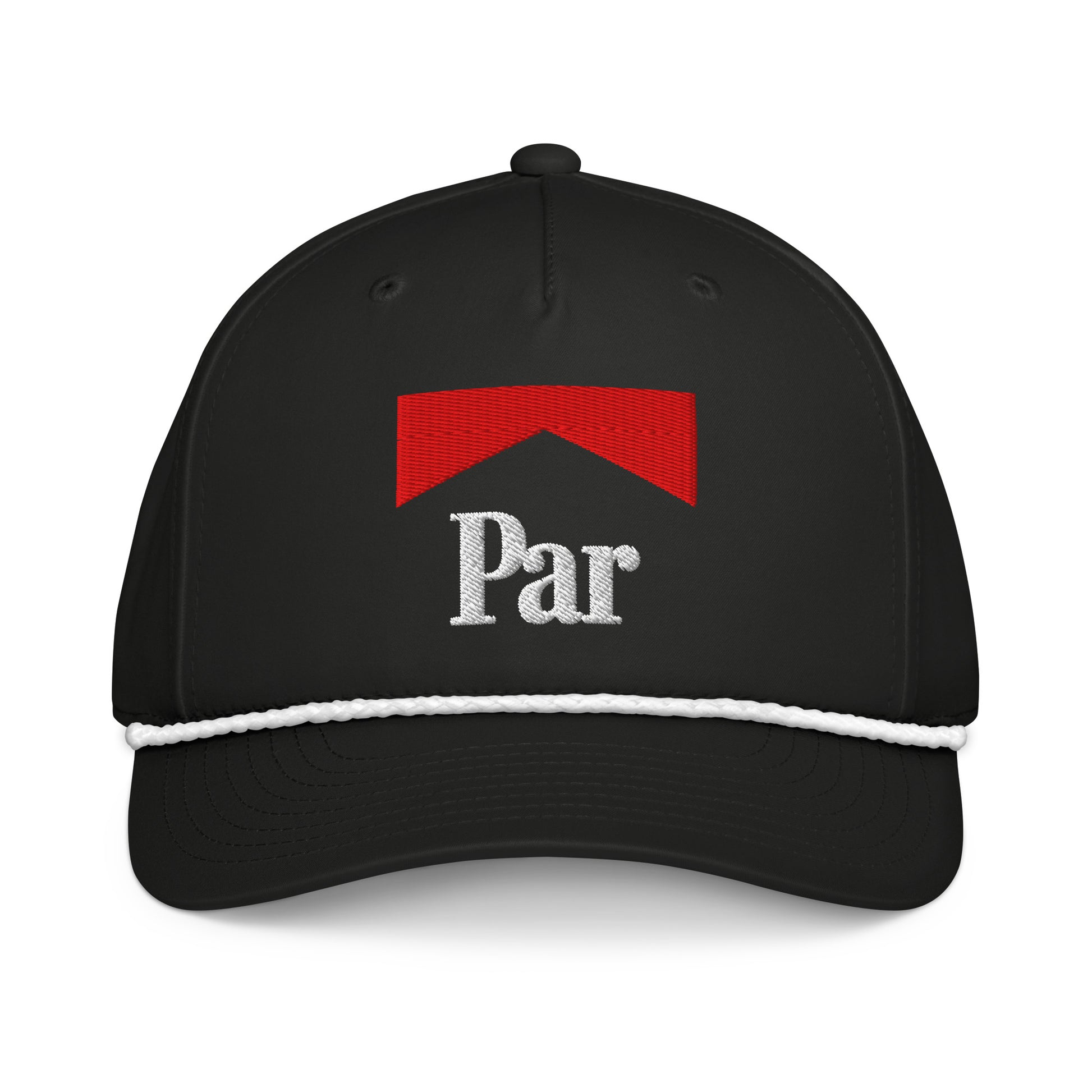 Black and white Parboro Golf Rope Hat by Not Bad Pretty Good, featuring a classic rope design and adjustable fit.