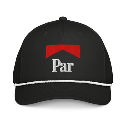 Black and white Parboro Golf Rope Hat by Not Bad Pretty Good, featuring a classic rope design and adjustable fit.