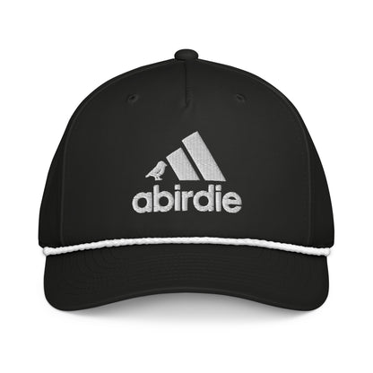 Black and white Birdie Golf Rope Hat by Not Bad Pretty Good with classic rope design and front view.