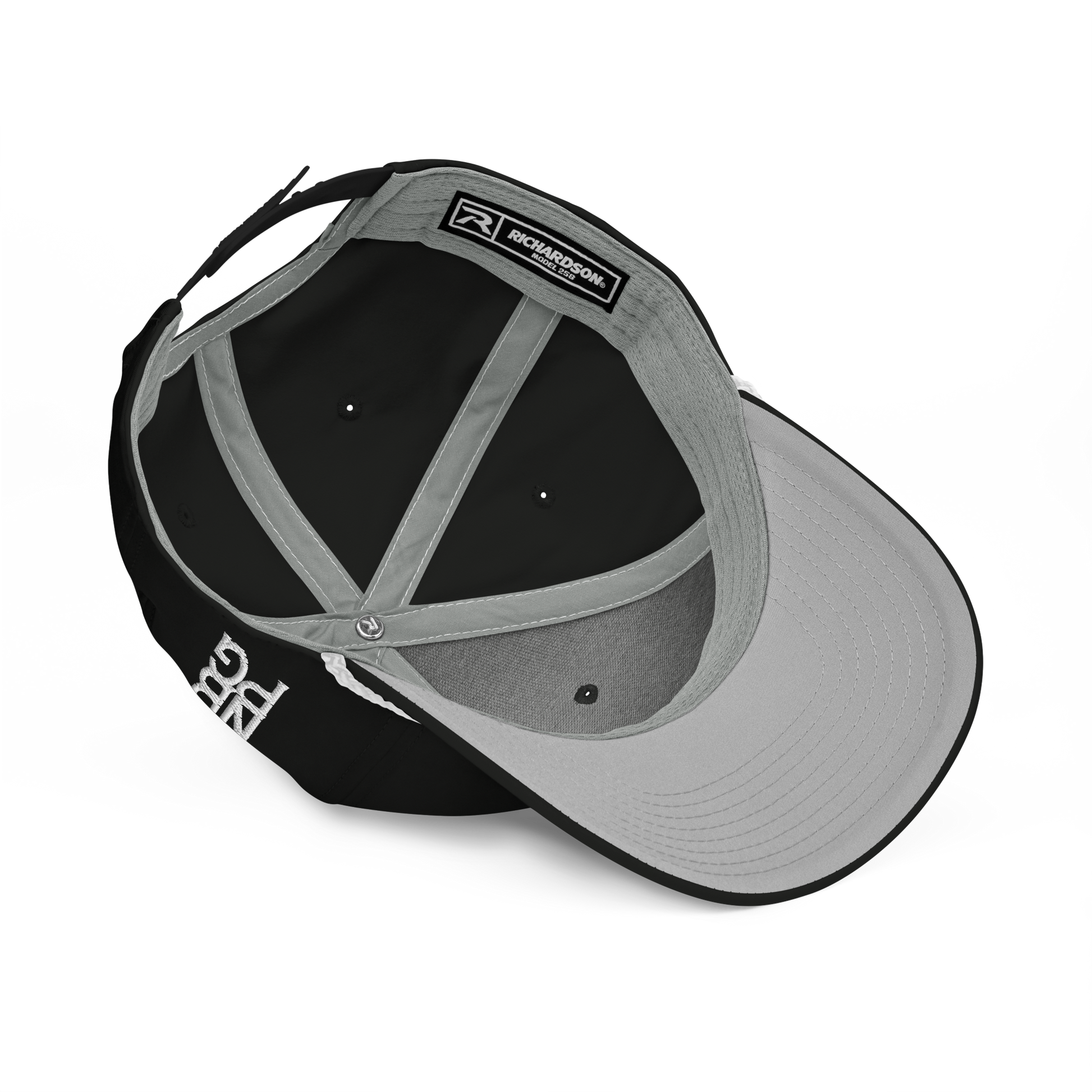 Black and white OB Golf Rope Hat with classic rope design, stylish cap from Not Bad Pretty Good featuring a casual, sporty look.