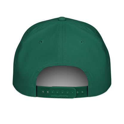 White classic rope cap by Not Bad Pretty Good with a structured brim and embroidered front, shown from back angle.
