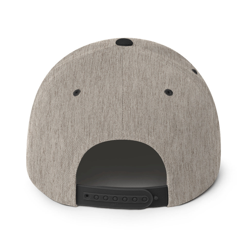 Heather black Scotch & Bourbon golf snapback hat with a classic design and adjustable back strap.