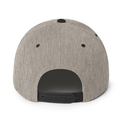 Heather black Scotch & Bourbon golf snapback hat with a classic design and adjustable back strap.